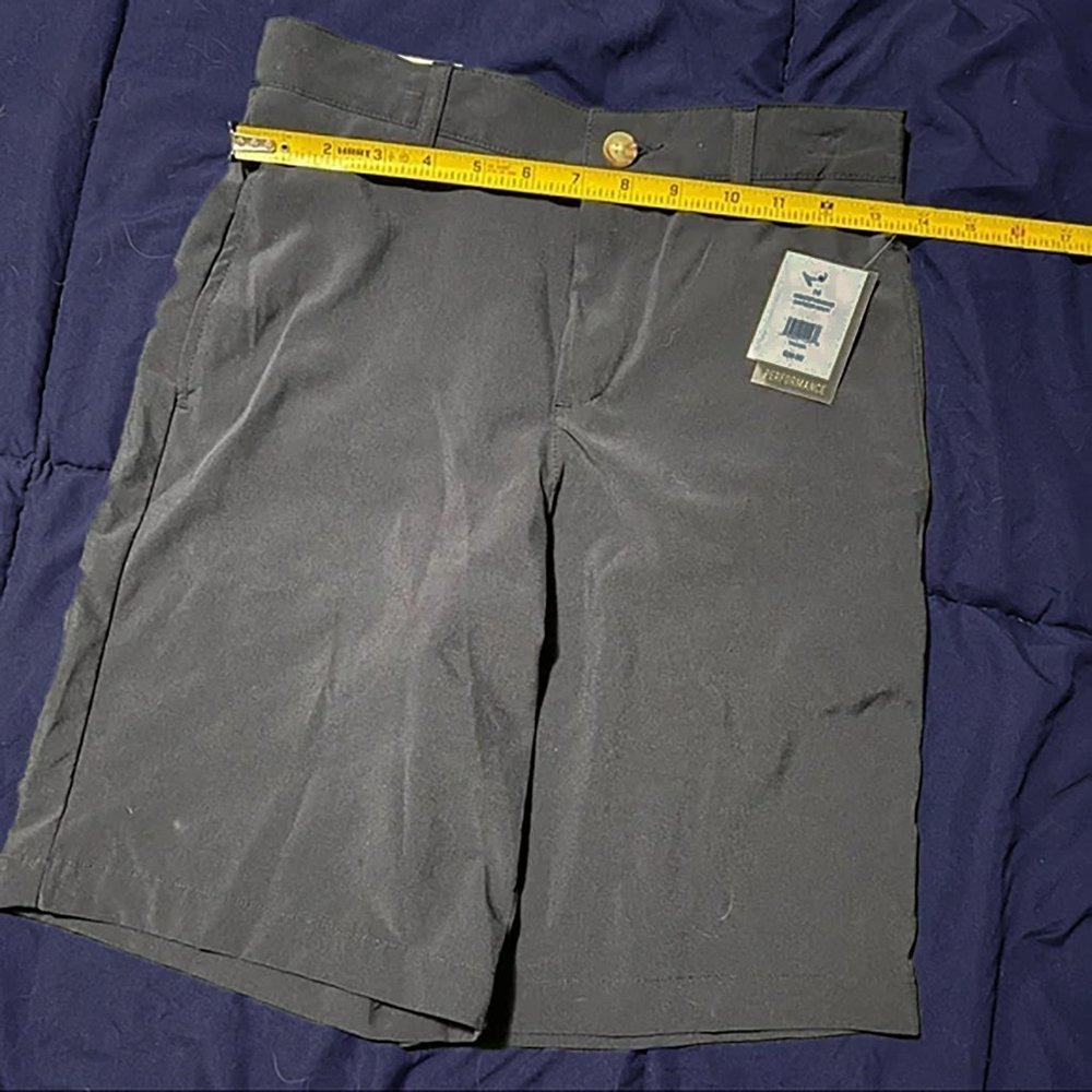 Navy flat front light weight dress shorts